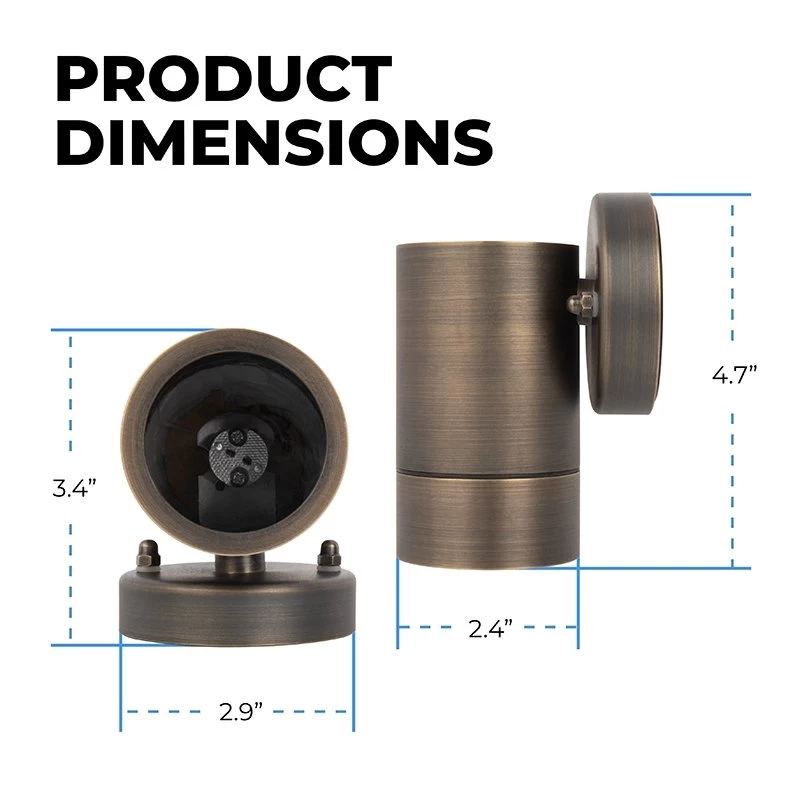 4" Brass Up Or Down Sconce - 12V LED Ready Landscape Fixture Only 3 4" Brass Up Or Down Sconce - 12V LED Ready Landscape Fixture Only - Image 3