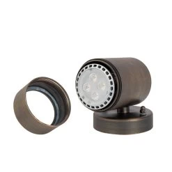 4" Deck / Step Brass Up Or Down Sconce - 12V LED Ready Landscape Fixture - Optional MR16 Bulb - 2700K / 3000K / 4000K / 6500K -Lighting Decoration Store wsr lrr xwmr16 open