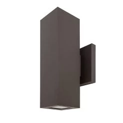 Up / Down Wall Sconce - 11" Bronze Square Cylinder LED Wall Light - 1400 Lumens - 3000K