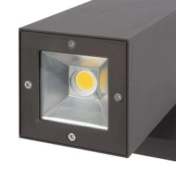 Up / Down Wall Sconce - 11" Bronze Square Cylinder LED Wall Light - 1400 Lumens - 3000K -Lighting Decoration Store wss 30k20 udbr close up borwn