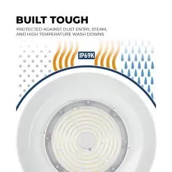 100W White LED Washdown High Bay - NSF Compliant - 13000 Lumens - 400W MH Equivalent - 5000K - Cool White -Lighting Decoration Store wud 50k200h 110whiteartboard4 1