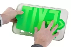 Combo LED Emergency Exit Sign - Battery Backup - Adjustable Light Heads - Single Or Double Face - Red / Green -Lighting Decoration Store xs rg installed 1