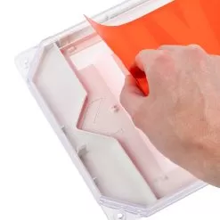 Wet Location Rated LED Exit Sign - Battery Backup - Flame-Retardant - Single Or Double Faced - Red -Lighting Decoration Store xs rwl arrow close up