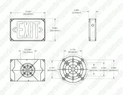 Wet Location Rated LED Exit Sign - Battery Backup - Flame-Retardant - Single Or Double Faced - Red -Lighting Decoration Store xs rwl rear mount
