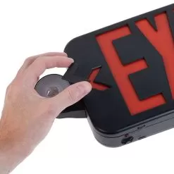 Black Combo LED Emergency Exit Sign - Battery Backup - Adjustable Light Heads - Single Or Double Face - Red / Green -Lighting Decoration Store xsc rg black arrow