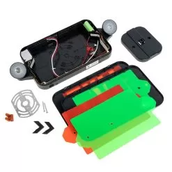 Black Combo LED Emergency Exit Sign - Battery Backup - Adjustable Light Heads - Single Or Double Face - Red / Green -Lighting Decoration Store xsc rg black full view