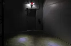 Combo LED Emergency Exit Sign - Battery Backup - Adjustable Light Heads - Single Or Double Face - Red / Green -Lighting Decoration Store xsc x installed on in warehouse