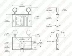 New York City Approved LED Exit Sign - Battery Backup - Adjustable Light Heads -Lighting Decoration Store xscs2 rw