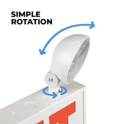 New York City Approved LED Exit Sign - Battery Backup - Adjustable Light Heads -Lighting Decoration Store xscs2 rw simple rotation