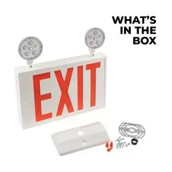 New York City Approved LED Exit Sign - Battery Backup - Adjustable Light Heads -Lighting Decoration Store xscs2 rw whats in the box