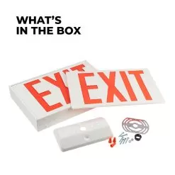 New York City Approved LED Exit Sign - Battery Backup - Steel Construction -Lighting Decoration Store xss r w whats in the box