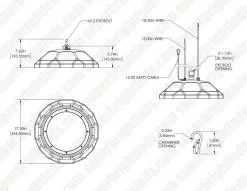 100W LED Wash Down High Bay - NSF Certified - 15000 Lumens - 400W MH Equivalent - 5000K -Lighting Decoration Store xsy hbdu100w 50ksv dncb 2