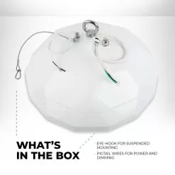 100W LED Wash Down High Bay - NSF Certified - 15000 Lumens - 400W MH Equivalent - 5000K -Lighting Decoration Store xsy hbdu100w 50ksv dncb r1 whats in the box