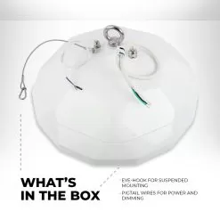 150W LED Wash Down High Bay - NSF Certified - 22500 Lumens - 400W MH Equivalent - 5000K 14 150W LED Wash Down High Bay - NSF Certified - 22500 Lumens - 400W MH Equivalent - 5000K -Lighting Decoration Store xsy hbdu150w 50ksv dncb r1 whats in the box