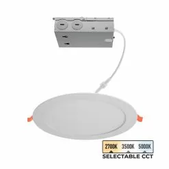 8" 18W Ultra-Thin LED Recessed Downlight - Selectable CCT - Canless - Up To 1,512 Lumens